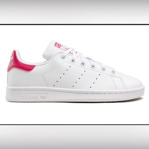Adidas Stan Smith White & Pink Sneakers Size 7 Youth Women’s 8.5